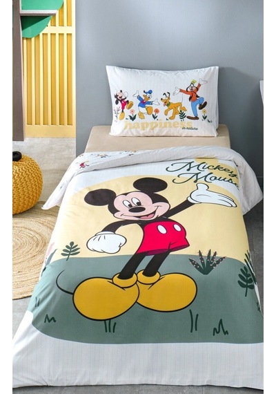 Özdilek Lisanslı Tek Kişilik Çocuk Nev.takımı-mickey Nomadic Sarı Sarı