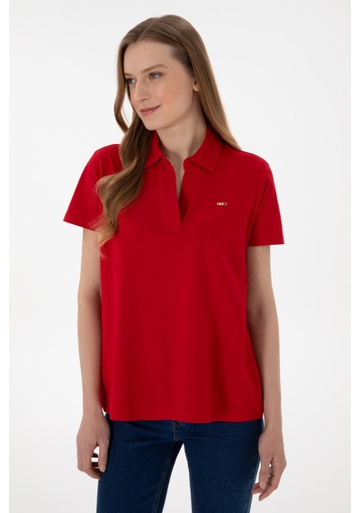 U.S. Polo Assn. Kadın Kırmızı Basic Polo Yaka Tişört 50305700-VR030 U.S. Polo Assn. Kadın Kırmızı Basic Polo Yaka Tişört 50305700-VR030