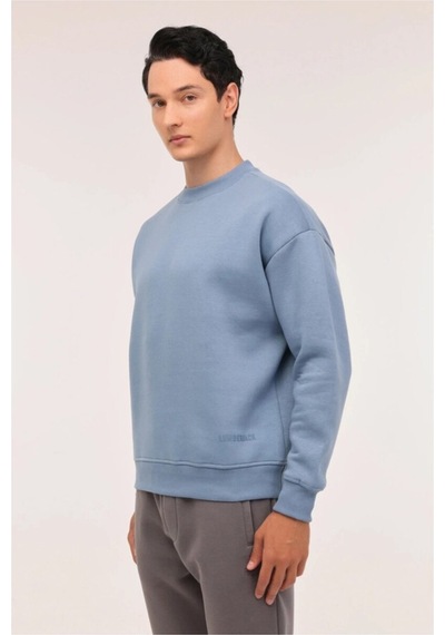 Lumberjack Ros Erkek Mavi Yuvarlak Yaka Sweatshirt Mavi