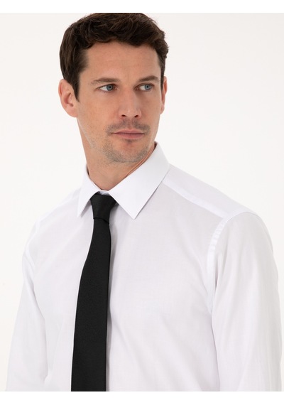 Cacharel Beyaz Slim Fit %100 Pamuk Klasik Yaka Oxford Gömlek