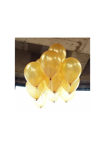 50 Adet Metalik Sedefli Altın Sarısı Gold Rengi Dore Balon