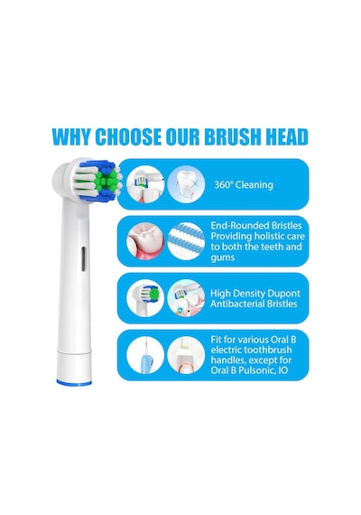 Oral-b Braun İle Uyumlu Yedek Diş Fırçası Kafaları, 4 Adet Profesyonel Elektrikli Diş Fırçası Kafaları Fırça Diğer