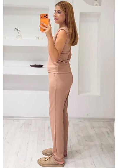 Fiolin Soft Touch Sıfır Kol Modal Takım Bej