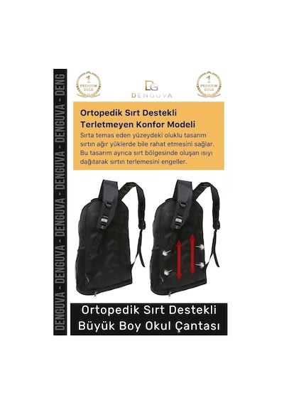 Denguva Ortopedik Su Geçirmez Konfor Modeli Fermuarlı Büyük Boy Çok Gözlü Bölmeli Kamp Outdoor Sırt Çantası Çok Renkli