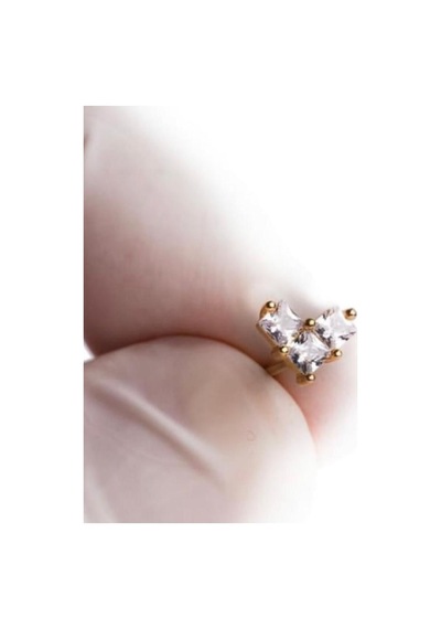 Tragus Piercing Çelik Paslanmaz İnci Taş Detaylı Gold - 647573192 Gold
