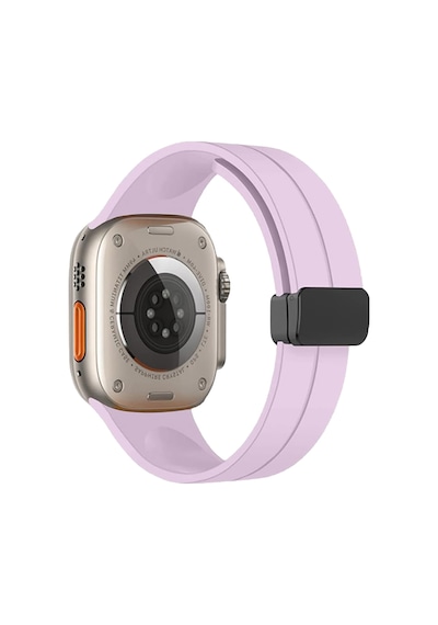 Forzacase Apple Uyumlu  Watch 9 45 Mm İçin Manyetik Tokalı 22mm Silikon Kordon Kayış - Fc272 Lila