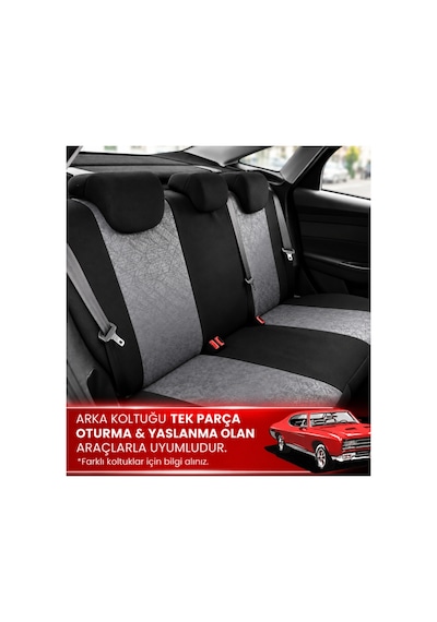 Fiat Egea Uyumlu Oto Koltuk Kılıfı Gofraj Kumaş - Tam Set 07830641