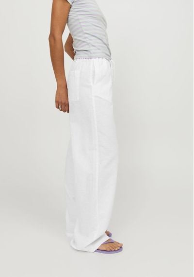 Jack & Jones Kadın Rahat Kalıp Keten Pantolon - Flora 12249649 White Bej