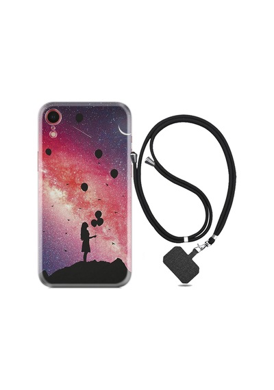 Apple Uyumlu iPhone XR Kılıf Boyun Askılı Flowers Cat 2 1349