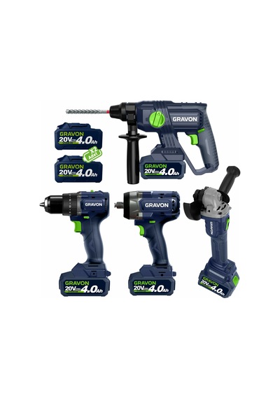 Usta Kalfa Tamir Atölye Yol Servis 4 Lü Gravon Set 4.0 Ah 20 V 2xakü Süper Güç