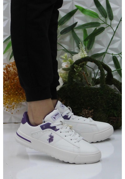 U.s. Polo Assn. Mango Wmn Kırık Beyaz Mor Sneaker Kadın Ayakkabı 001