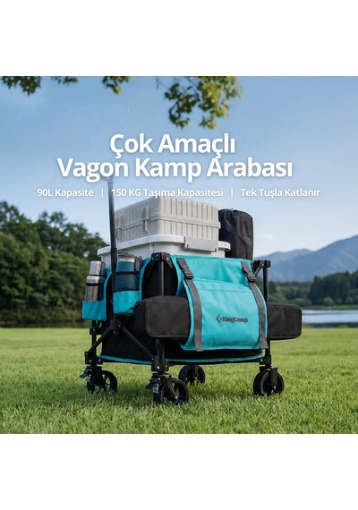 Kingcamp Cube S5 I Çok Amaçlı 90 L Katlanır Vagon Araba