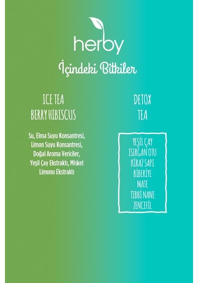 Herby Ice Tea Cool Lime 12'li Şeker İlavesiz Soğuk Çay +  Tea 20'li
