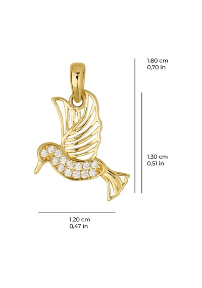 Goldkupe 14 Ayar Talı Kuş Altın Kolye Ucu 0,91 Gr-3424