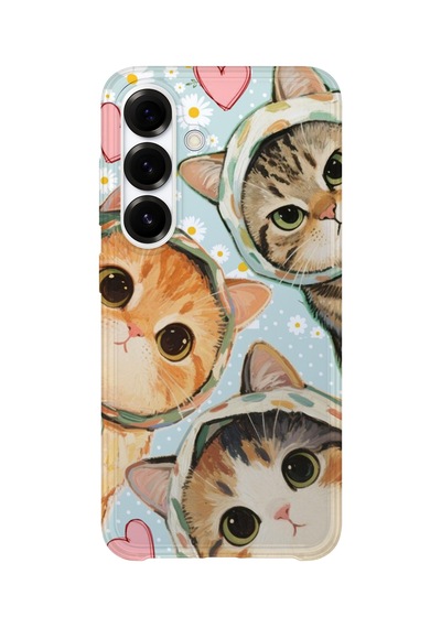 Samsung Galaxy S25 Uyumlu Baskılı Şeffaf Telefon Kılıfı Koleksiyon: Kawaii Cat 8