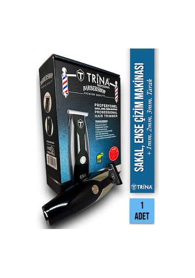 Tıraş Makinası, Sakal, Ense Çizim. Vücut + 3 Adet Tarak. Trina 0044
