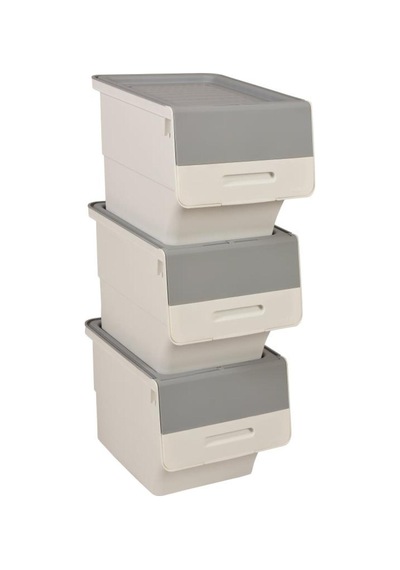 Mt07 Organızer Tekerlekli Eşya Ve Erzak Kutusu 3katlı 3x12 Lt Bej Bej