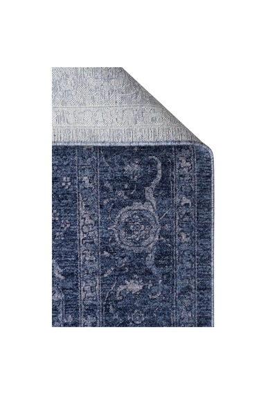 Eko Halı Shıraz Shr 03 Navy Vintage Tarzlı Yumuşak Dokulu Modern Makine Halısı Mavi Gri