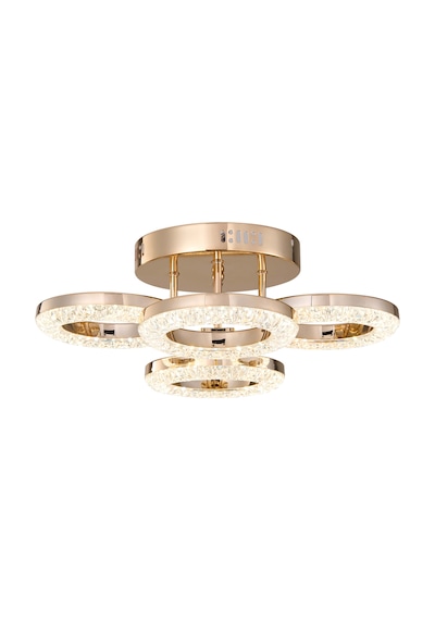 Oylum 4'lü Gold 24 Watt Kristalli Koridor Salon Led Plafonyer Avize Gold