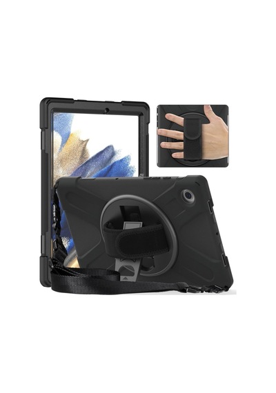 Samsung Galaxy Uyumlu  Uyumlu Tab A11 Kılıf Amazing Tablet Kapak - Siyah Arka Kapak
