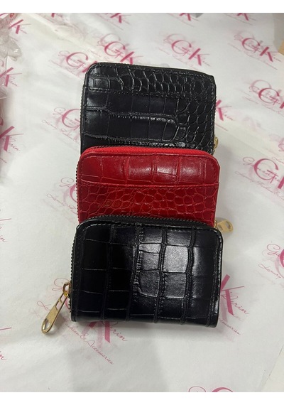 Gk Gamzelirenklerim Luxury Fashıon&accessorıes Mini Cüzdan Kartlık Tek Gözlü Fermuarlı Rugan Suni Deri Bordo