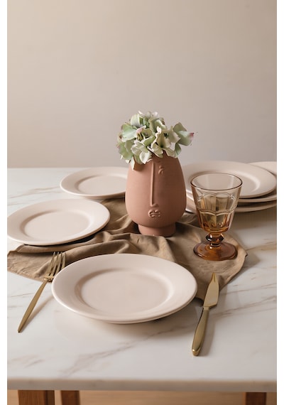 Keramika Krem Linda Pasta Tabağı 21 Cm 6 Adet 030 Krem