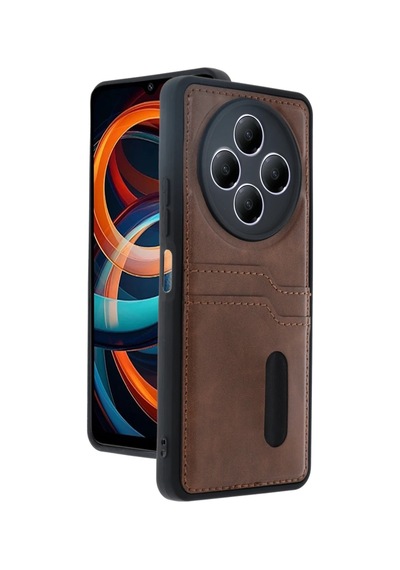 Xiaomi Redmi 14c Kılıf Sara Kartvizitli Deri Kılıf - Taba 0.2M-Çok Renkli