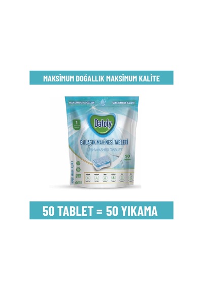 Bulaşık Makinesi Deterjanı - 50 Tablet 50 Yıkama Doğal Vegan Yerli Üretim