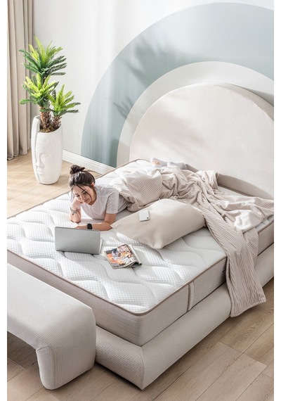 Good Night Legom Torba Yaylı Set Yatak Baza Başlık Tek Kişilik Yıkanabilir Ortopedik Krem Kırık Beyaz