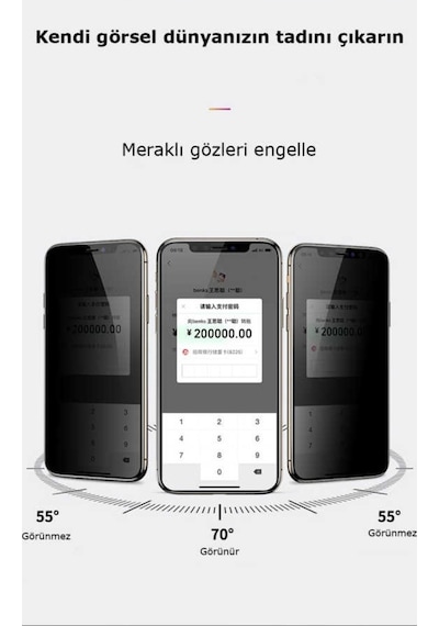 Apple Uyumlu   iPhone 12 Mini Zore Kor Hayalet Cam Ekran Koruyucu Siyah