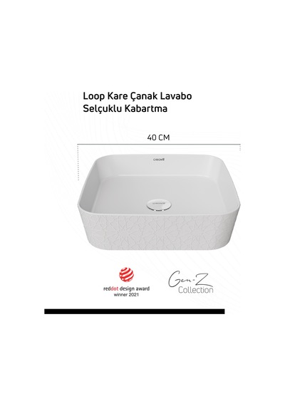 Creavit Loop Gen-z 40 Cm İnce Lavabo Selçuklu Lp040-00cb00e-sk00
