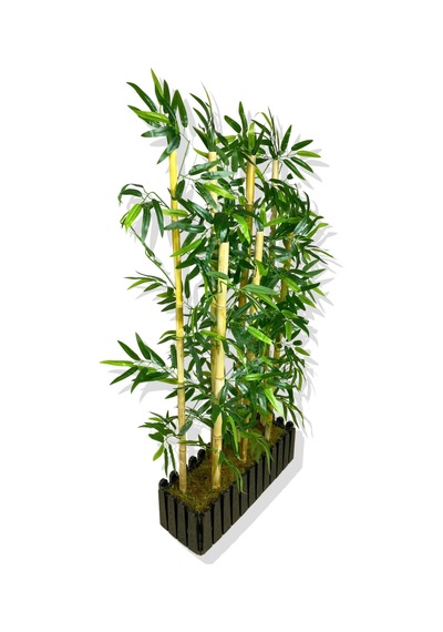 Cihan Çiçekçilik Bambu Seperatör 7 Adet Bambu Yoğun Yaprak 120 Cm 54x20x120 Beyaz- Yeşil