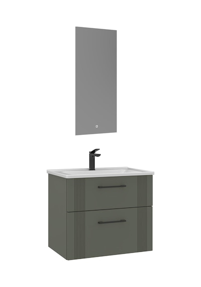 Orka Bari 65 Cm Mat Yeşil Led'li Aynalı Banyo Dolabı Takımı Mat Yeşil Orka Bari 65 Cm Mat Yeşil Led'li Aynalı Banyo Dolabı Takımı Mat Yeşil