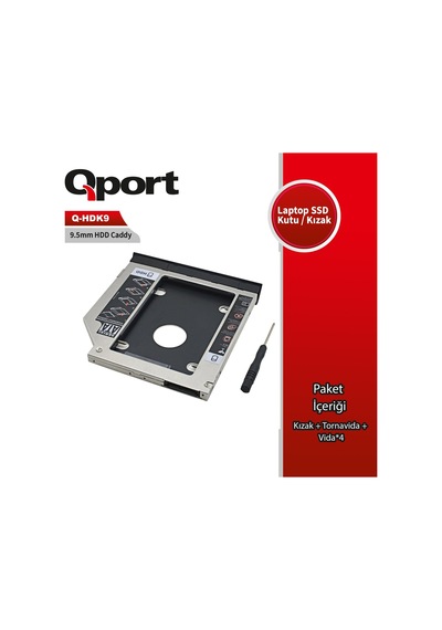 Qport Q-hdk9 2.5" Hdd/ssd Uyumlu Cevırıcı 9.5" Optık Sata Kızak