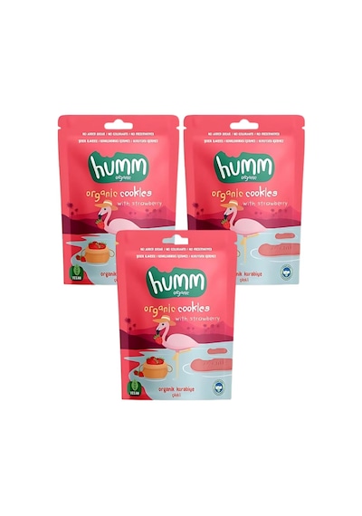 Humm Organic Organik Çilekli Kurabiye 3 x 55 G