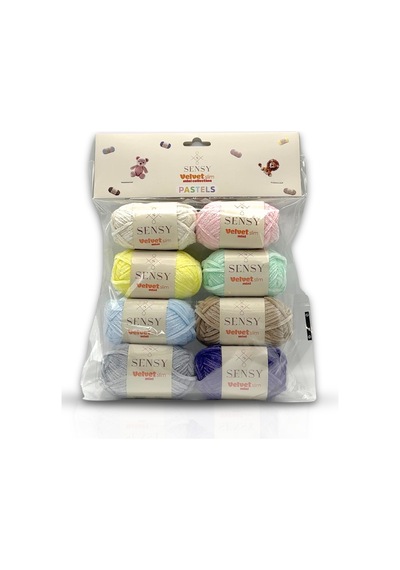 Sensy Velvet Slim Mini Paket Örgü İpliği Kadife İpliği Amigurumi İpliği Set Pastels