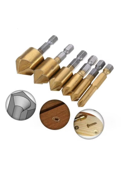 6 Parça Havşa Matkap Ucu Seti 6mm-19mm 90 Derece