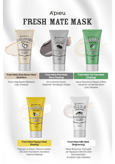 Missha A'PIEU Fresh Mate Milk mask Aydınlatıcı Uyku Maskesi - Brightening 50 ML