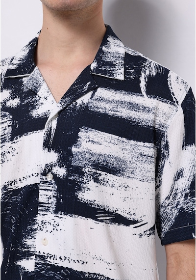 Colin's Colins Regular Fit Shirt Neck Baskılı Erkek Lacivert Kısa Kol Gömlek Cl1076790 Q1.v1 Npd Navy Printed
