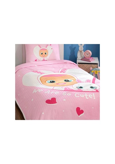 Yeni Sezon Lisanslı Cry Babıes Cute Tek Kişilik Pike Takımı Pembe