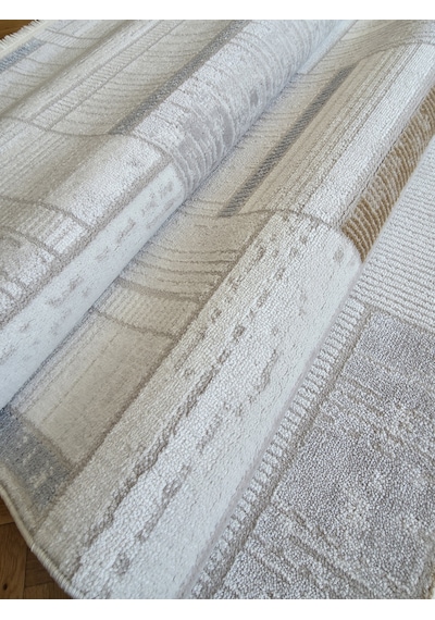 London Krem Multi Dekoratif Bambu Akrilik Yumuşak Modern Özel Ölçü Koridor Oturma Çocuk Odası Halısı 003-krem/multi
