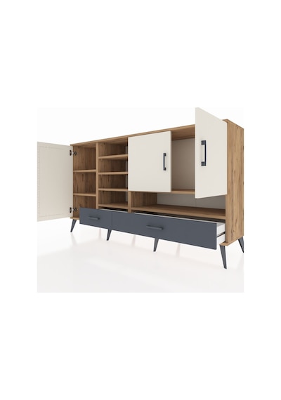Hyperion Konsol 8 Raflı 2 Çekmeceli 3 Kapaklı 176x44x99 Çam-aytaş Çam-aytaşı/antrasit Hyperion Konsol 8 Raflı 2 Çekmeceli 3 Kapaklı 176x44x99 Çam-aytaş Çam-aytaşı/antrasit