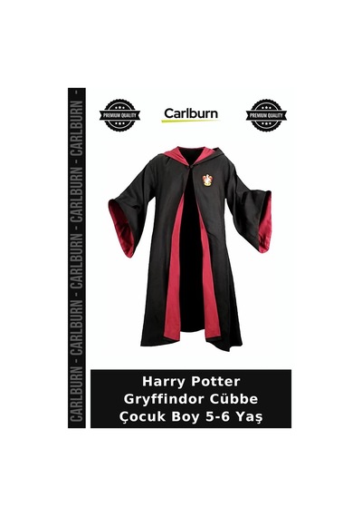 Harry Potter Gryffindor Cübbe Çocuk Boy 5-6 Yaş Oyun Kıyafeti Film Temalı Günlük Eğlence Siyah