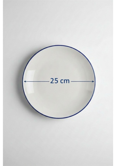 6'lı Valencia Servis Tabağı 25cm Rim Lacivert Rinart Krem