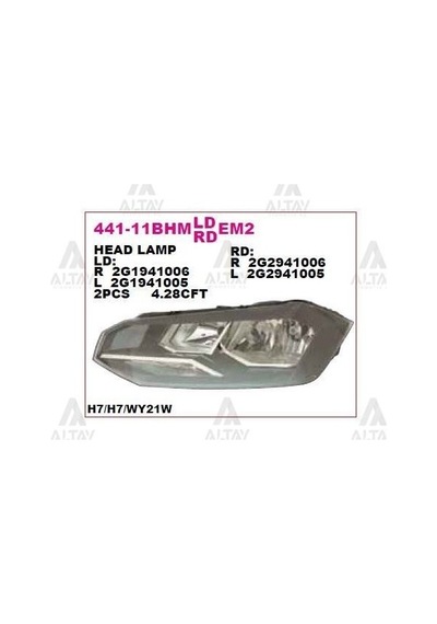 DEPO 44111BHLMLDEM2 Ön Far Sol Motoru Uzerınde Volkswagen Polo 17-