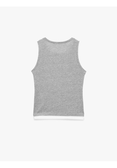 Koton Slim Fit Bisiklet Yaka Viskon Karışımlı Kolsuz Bluz Gri Melanj 6sal30194ık