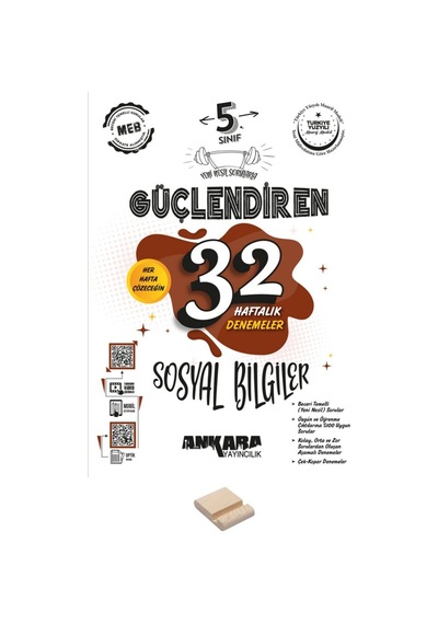 5. Sınıf Güçlendiren 32 Haftalık Sosyal Bilgiler Kazanım Denemeleri Ve Telefon Standı