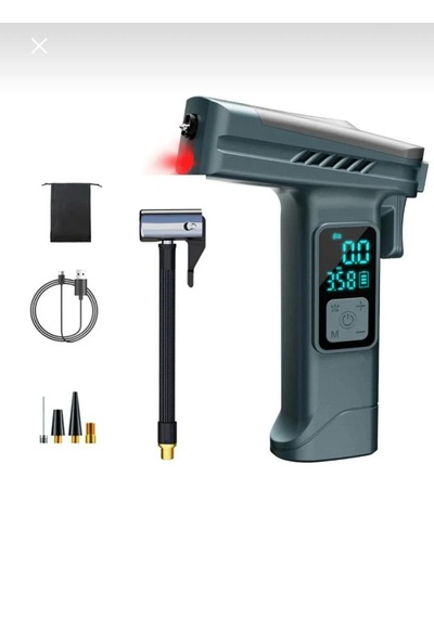Nivego Taşınabilir 4000 Mah Dijital Hava Pompası 150 Psı Şarjlı Mini Kompresör Lcd Ekranlı, Işıklı, Kemer Kesicili,cam Kırma Otomatik Durma -