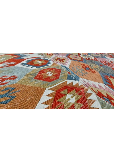 Algelsineve Elmas Desen Kilim El Dokuması Tadında Otantik Görünüm Çok Renkli