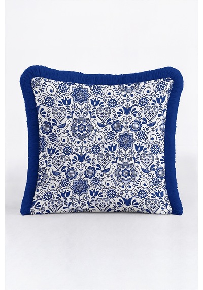 Çini Motifli Floral Art Saçaklı Yastık Kılıfı - Otantik Etnik Mavi Lacivert Püsküllü Kırlent Kılıfı Kadim Düş Mira Çini Motifli Floral Art Saçaklı Yastık Kılıfı - Otantik Etnik Mavi Lacivert Püsküllü Kırlent Kılıfı Kadim Düş Mira